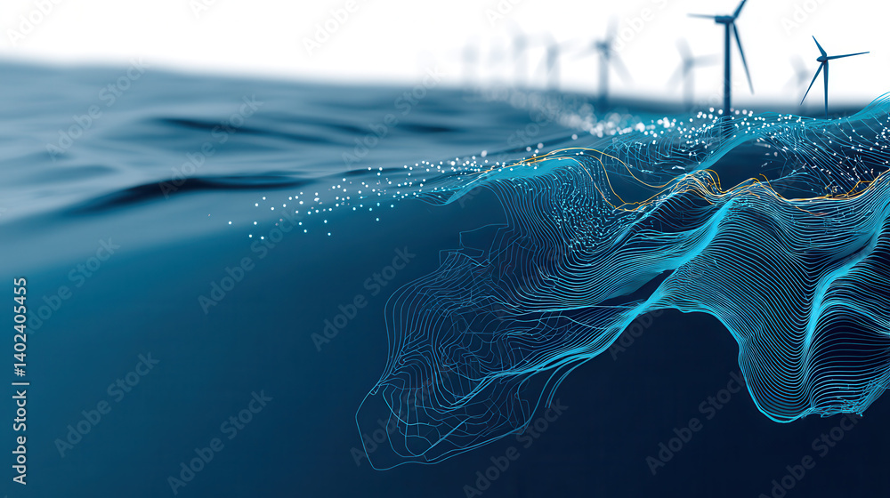 Marine renewable energy concept with offshore wind turbines and digital ...