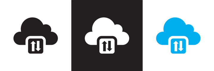 cloud download and upload icon. design for decoration, sticker, icon, etc. vector illustration. isol