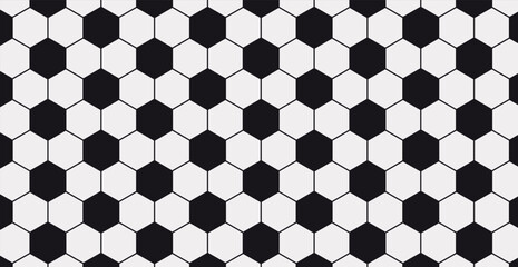 Black and white panoramic texture football background ball - Vector illustration
