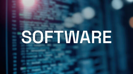 Software text inscription phrase meaning technological background