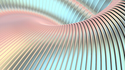 Poster - Abstract iridescent striped background, wavy stripes pattern, interesting spiral architectural minimal wallpaper.