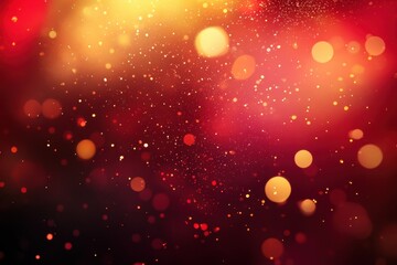 Wall Mural - Abstract image of sparkling lights in warm red and yellow hues