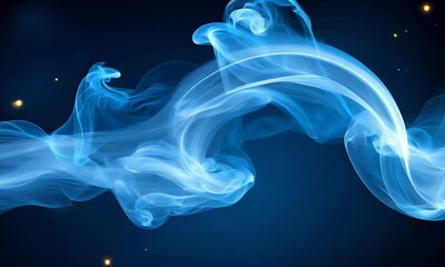 Wall Mural - Abstract Visualization Of Smooth Flowing Light Trails Against A Deep Blue Background Highlighting Ethereal Motion And Dynamic Energy