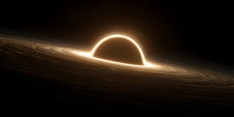 Wall Mural - cosmic abyss: unveiling the raw power of a supermassive black hole devouring space and time in the d