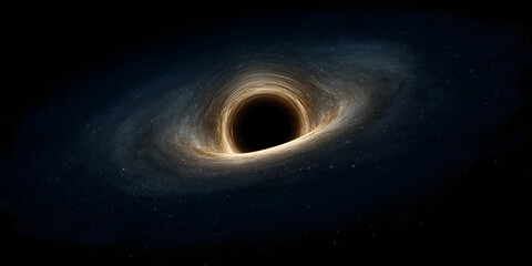 Wall Mural - cosmic abyss: a majestic black hole devouring space and time, showcasing the raw power and enigmatic