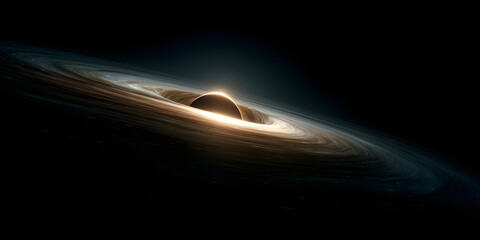 Wall Mural - cosmic abyss: a colossal black hole's violent pull in deep space, witness the universe's most myster