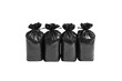 © Naiem - black plastic trash bags filled with waste on a white background