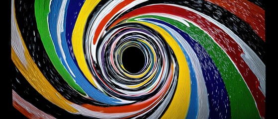 Wall Mural - Swirling Multicolored Paint Strokes on a Transparent Background Abstract Art