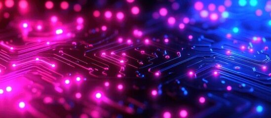 Wall Mural - glowing circuit board, technology, abstract background