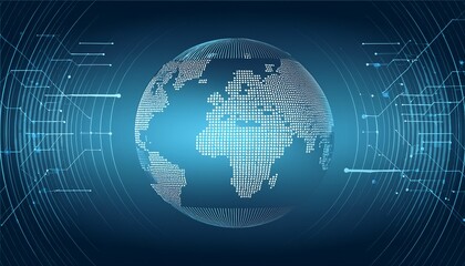 Digital technology world. Business virtual concept. Vector background. Generated image
