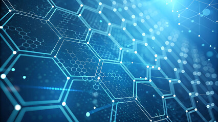 Futuristic Network of Interconnected Hexagons