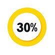 © abir - Yellow 30% off discount badge isolated on transparent background