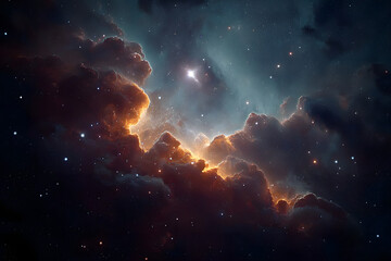 Wall Mural - nebula in deep space with stars. generative ai