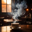 © ลลิดา ไชยศรีษะ - Steaming Coffee in Cozy Cafe