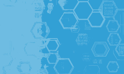 Wall Mural - abstract llm concept with hexagon patterns on blue background for ai and technology