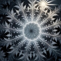 Wall Mural - Frozen Mandala  Winter Snowflake Design
