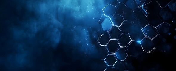 Wall Mural - blue background with hexagonal shapes