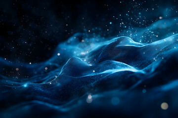 Wall Mural - blue energy waves on a black background