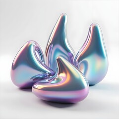 Wall Mural - Iridescent Abstract Shapes