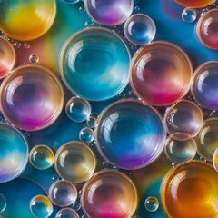 Wall Mural - Abstract Colorful Oil Bubbles Background