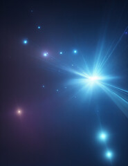 Wall Mural - abstract blue background with stars - abstract blue background with light flashes - Generative AI