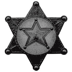 Wall Mural - wild west sheriff badge. western vintage halftone grunge vector design element