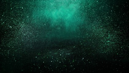 Wall Mural - Black dark deep emerald malachite jade green white abstract background Gradient Noise grain granular dust particle rough grunge Glow light