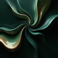 Aufkleber - An abstract swirl design with flowing lines and metallic sheen, offering a sense of elegance and dynamism. The image features a captivating swirl in shades of teal and gold.