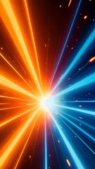 Wall Mural - dynamic abstract energy lines with glowing light, blending hot orange and cool blue for futuristic, 