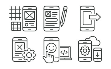 Wall Mural - set of icons for cell phones and tablets