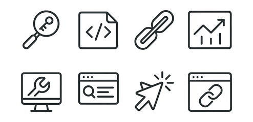 Set of icons for a computer screen