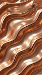 Wall Mural - abstract flowing shiny copper material background with smooth waves and subtle reflections, elegant 