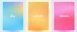© hobbitfoot - Color sky gradient background set. Abstract pastel rainbow pattern banner.