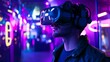 © decorator - Immersive cyberpunk metaverse  realistic 3d rendering of a virtual reality gaming simulation