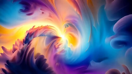 Wall Mural - whimsical swirling vortex of vibrant hues and ethereal clouds in a kaleidoscopic dreamscape.