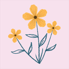 Wall Mural - a many  beautiful flowers design art doodle 