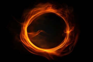 Wall Mural - glowing orange fiery ring creating a dramatic presentation of beauty