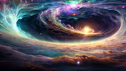 Wall Mural - A Cosmic Dance Nebulae Swirl and Stars Sparkle in a Celestial Ballet