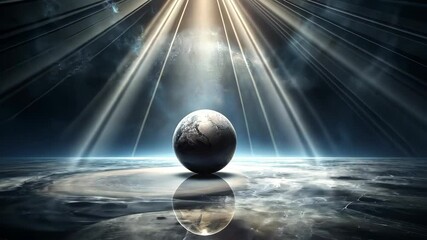 Wall Mural - celestial orb a world illuminated by cosmic light rays and deep space nebulae
