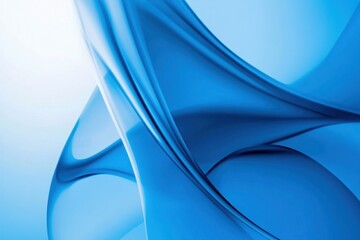 Wall Mural - abstract fluid blue forms creating elegant and captivating motion