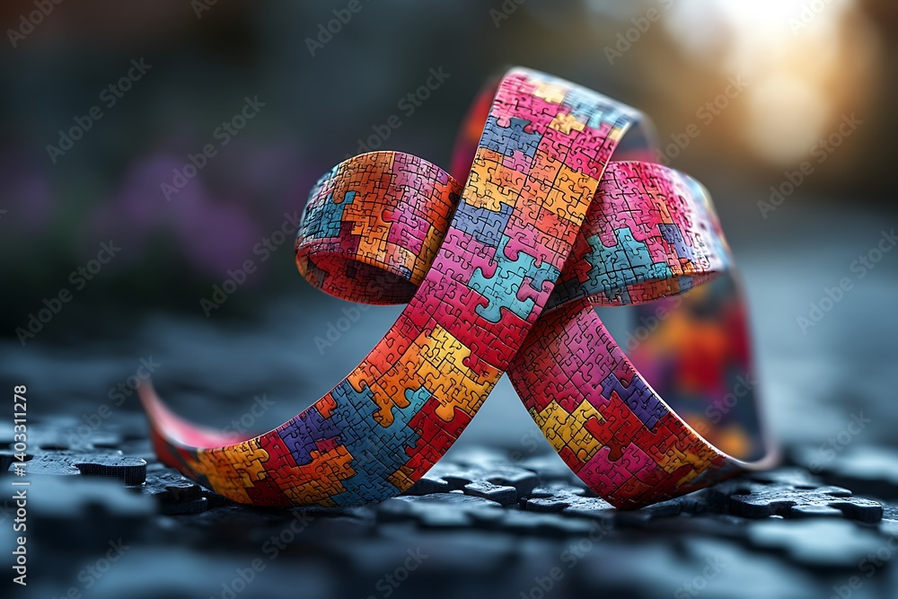 Interlocking Puzzle Piece Ribbon Knot Unity, Solution, Concept, Texture ...