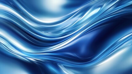 Wall Mural - abstract flowing waves displayed in shades of deep blue