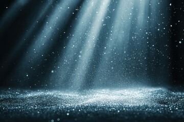 Wall Mural - Rays of light are shining through particles in space