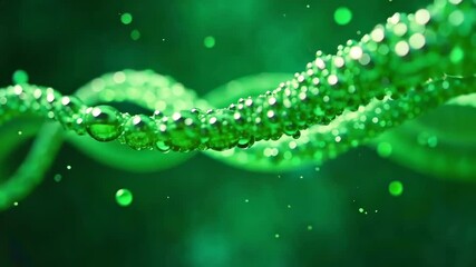Poster - Emerald Green Liquid Spheres Coalesce and Dance in Abstract Swirls