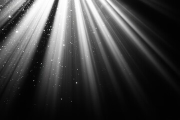 Wall Mural - light beams shining down with small particles in space