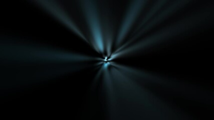 Wall Mural - pale blue light rays shimmering in front of black background. seamless loop.