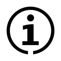 Wall Mural - bold information icon with clean round border and uppercase letter i
