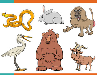 Wall Mural - funny cartoon animals comics characters set