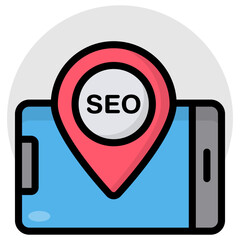 Wall Mural - editable design icon of seo location