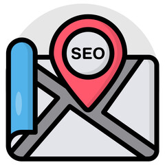 Wall Mural - editable design icon of seo location
